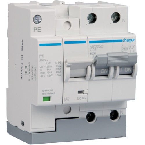 Protector Sobretensiones Transitorias MAXGE 2P-Clase II-40kA-20kA-1,2kV