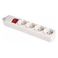 Base de Enchufe 2P de 4 Tomas 16A con T/T e Interruptor Luminoso Serie 8000 SOLERA