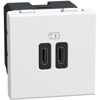 Cargador USB ancho Tipo C+C 30W Power Delivery Bticino Light Now