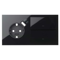 Kit front 2 elementos 1 base con cargador USB  + 2 teclas Simon 100 (Blanco y Negro)
