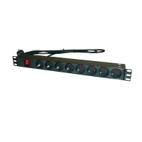 Regleta alimentación Rack 19" 8 enchufes con interruptor