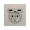 Kit monobloc para 1 elemento con 1 base de enchufe schuko y 2 cargadores USB  integrados blanco Simon 270